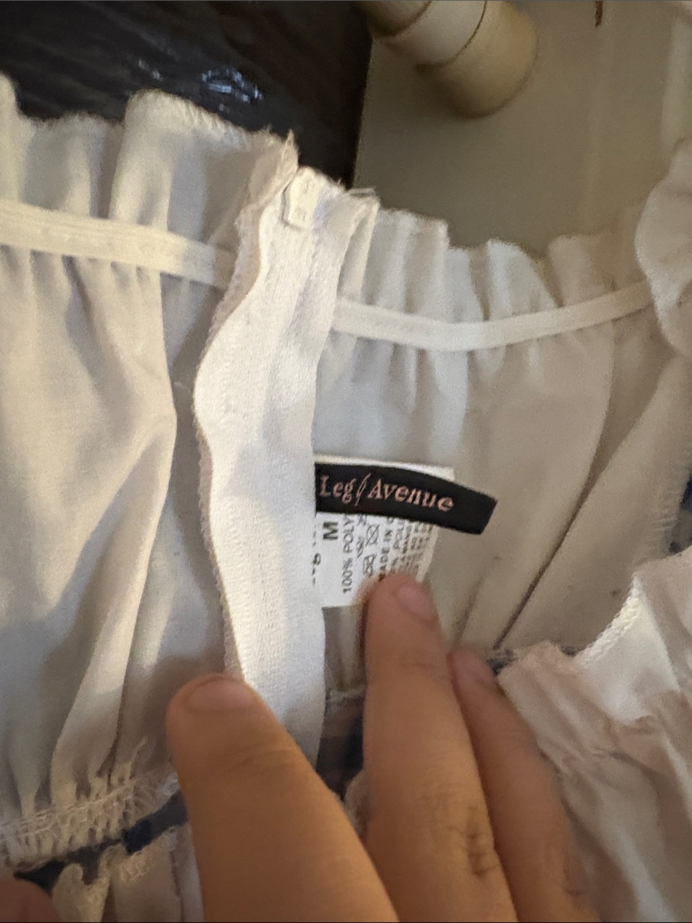 Blue and White Gingham Peasant Dress with Apron - Picture 2 of 3